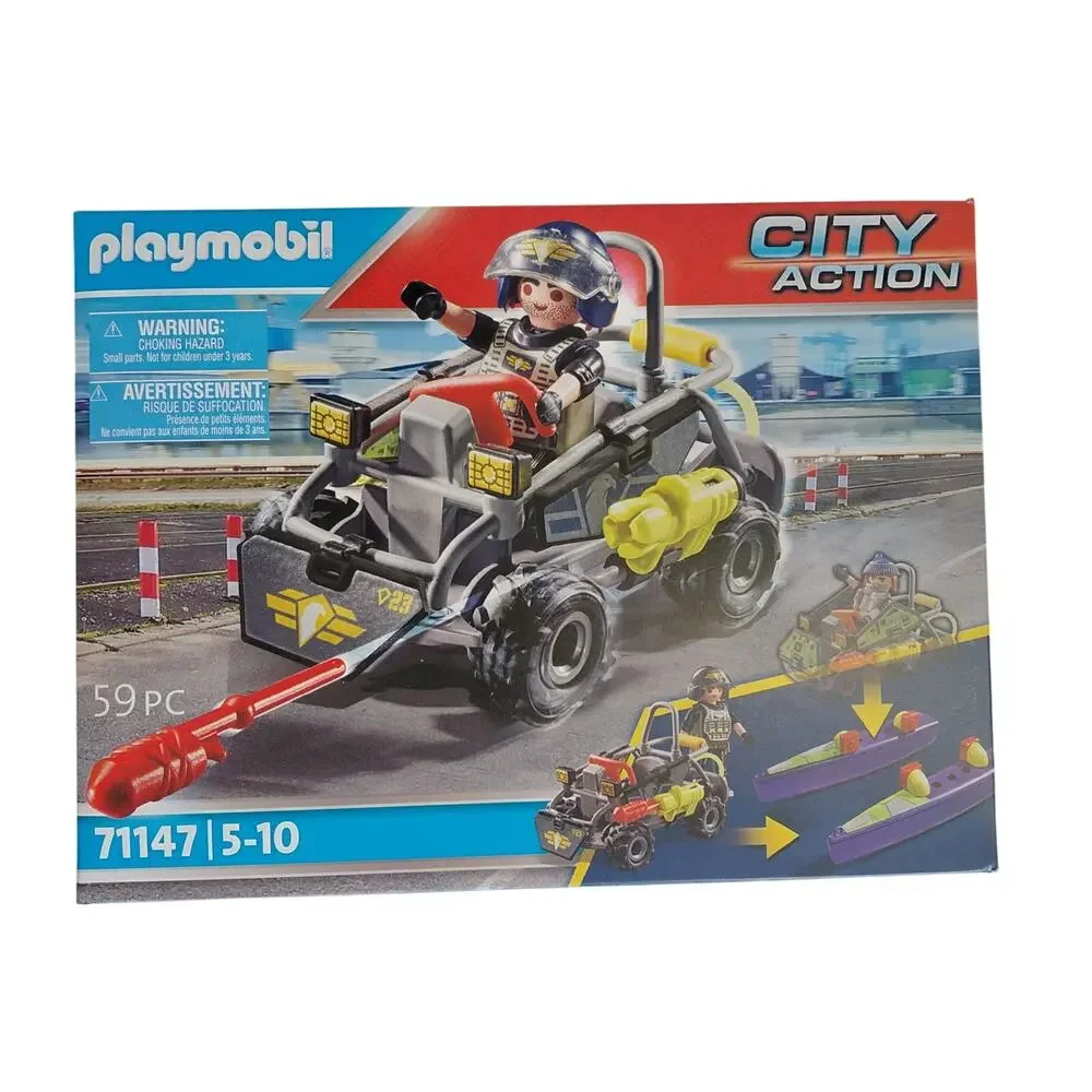 🆕 NIB Playmobil City Action Tactical Police Quad 71147